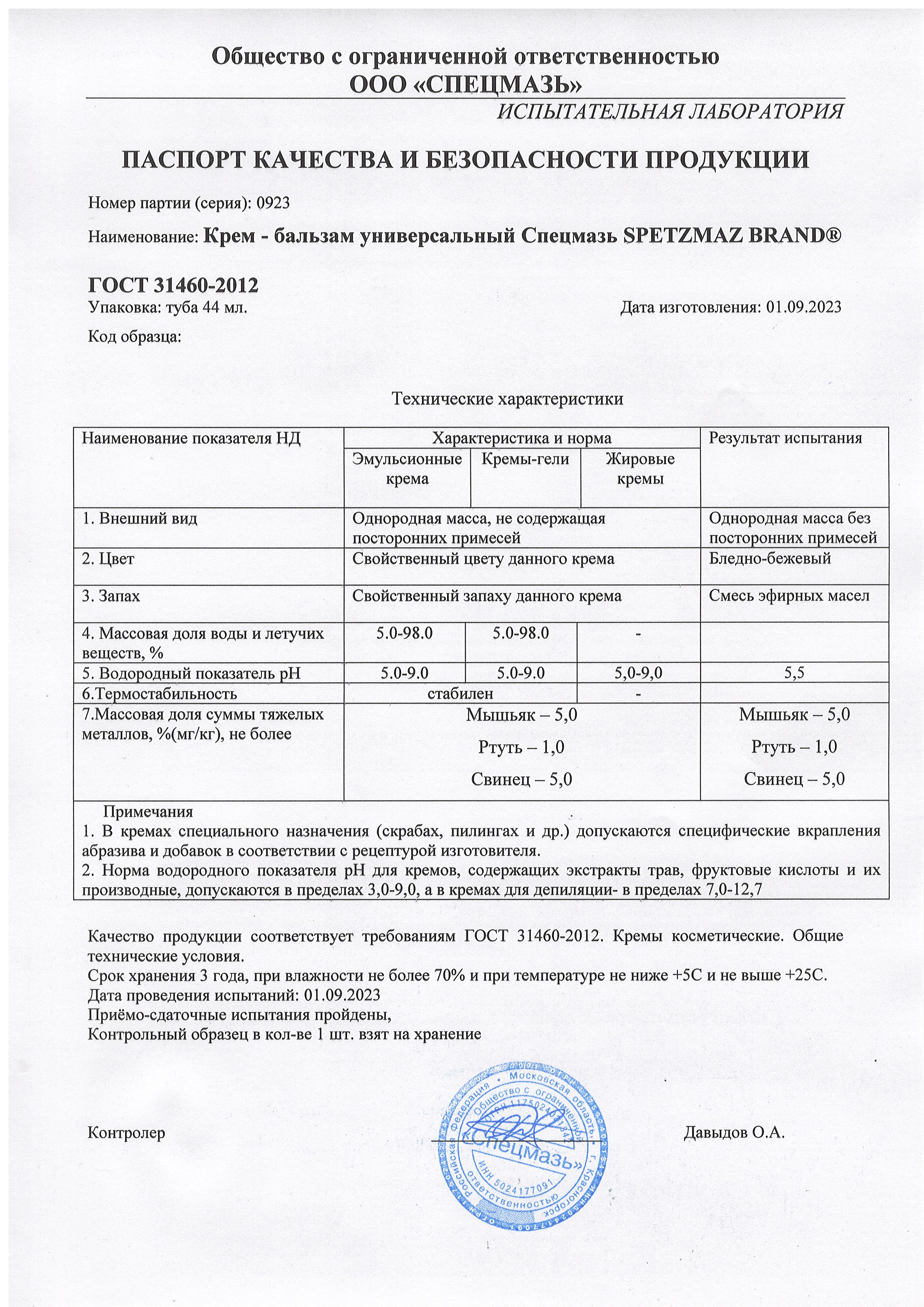 Паспорт №092023